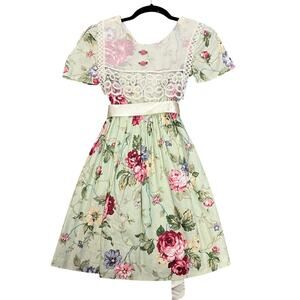 Vintage CuddleTeen Floral Cottagecore Dress Size 12